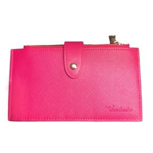 Travelambo Woman’s Pink Leather RIDF Thin Wallet